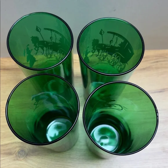 1950’s Anchor Hocking Green Gay Nineties Glasses - Picture 3 of 3